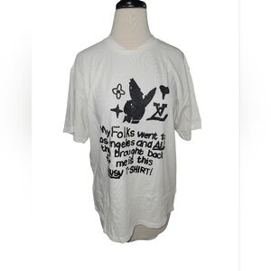 Mega Yacht Limited Edition Lousy Louis Vuitton Chanel Playboy Puff Print T SZ M